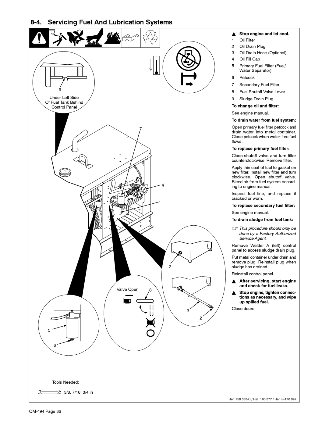 Miller Electric Miller DU-OP manual Servicing Fuel And Lubrication Systems 