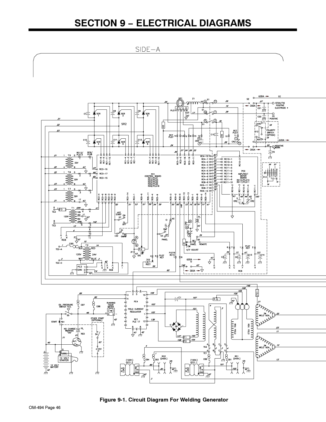 Miller Electric Miller DU-OP manual Electrical Diagrams, Circuit Diagram For Welding Generator 