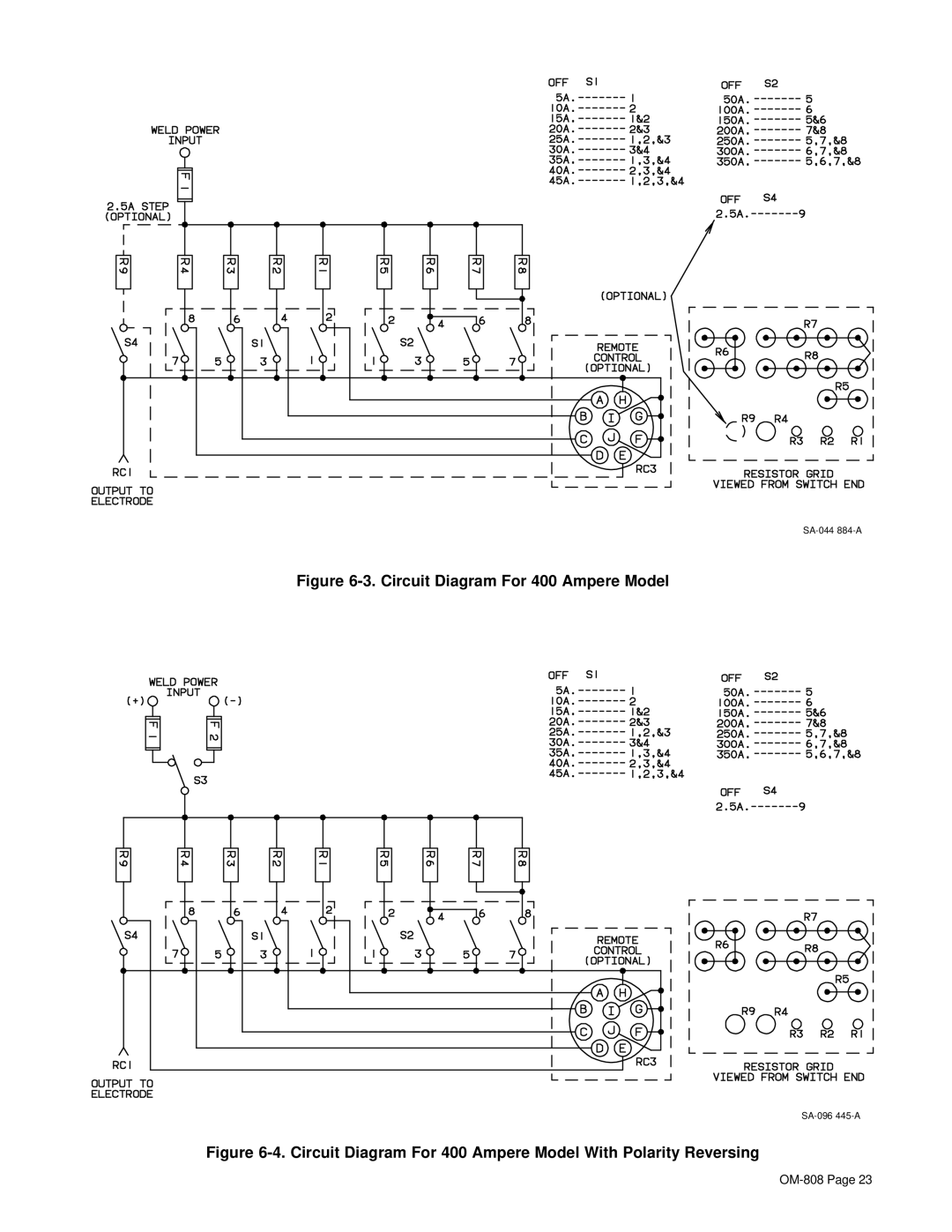 Miller Electric MOG-Pak, MOG-300, MOG-350, MOG-250, MOG-400, RGC manual Circuit Diagram For 400 Ampere Model 