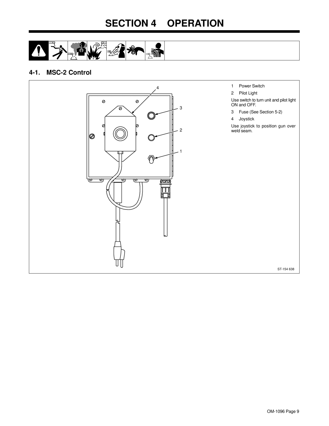 Miller Electric manual Operation, MSC-2 Control 