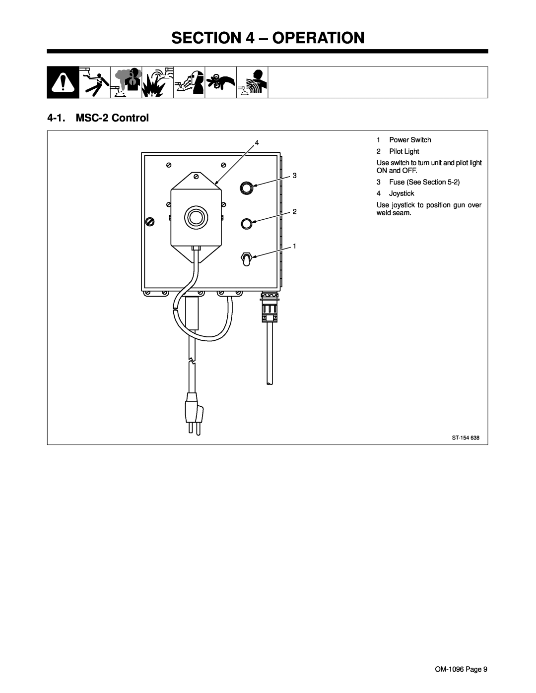 Miller Electric manual Operation, MSC-2 Control 
