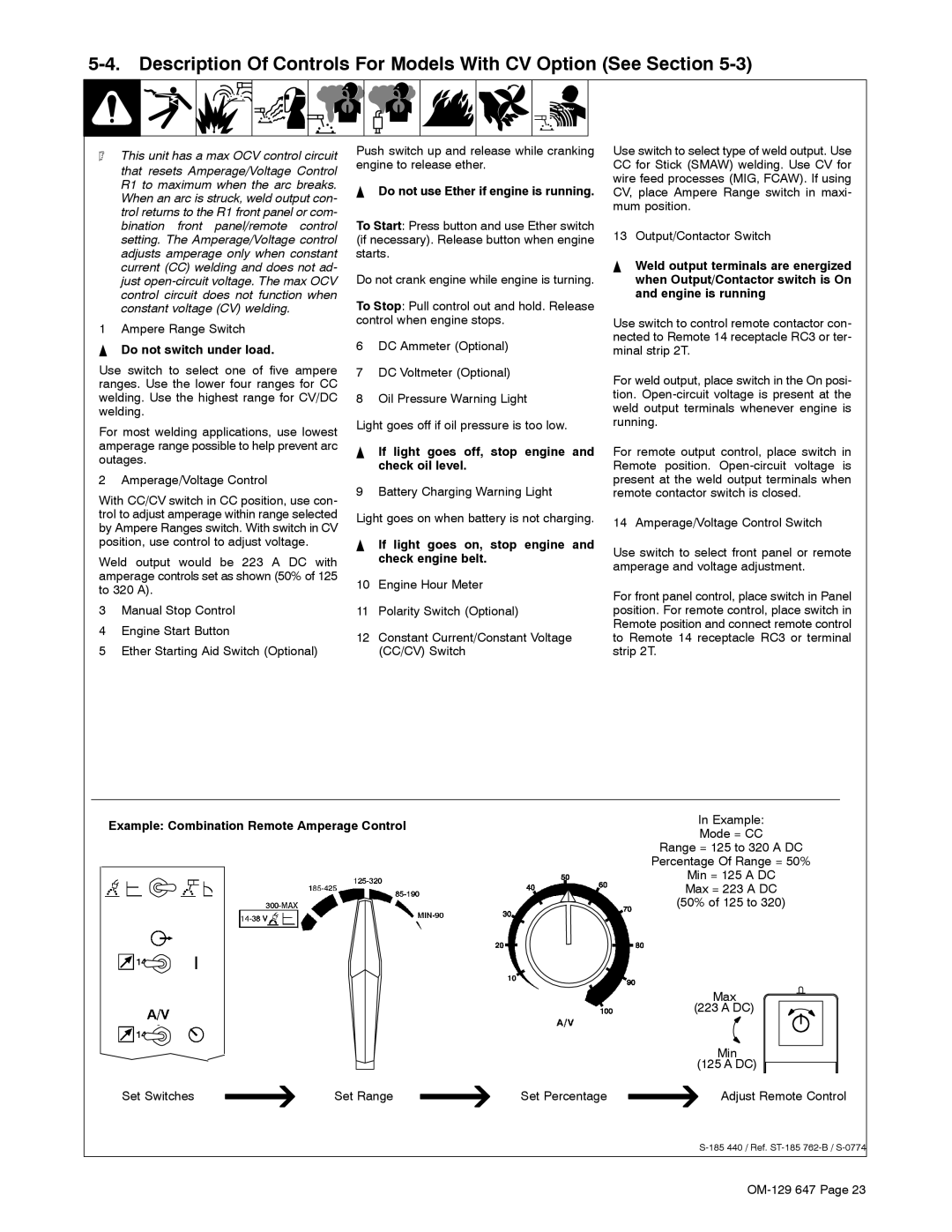 Miller Electric 500DX R, OM-129 manual This unit has a max OCV control circuit 