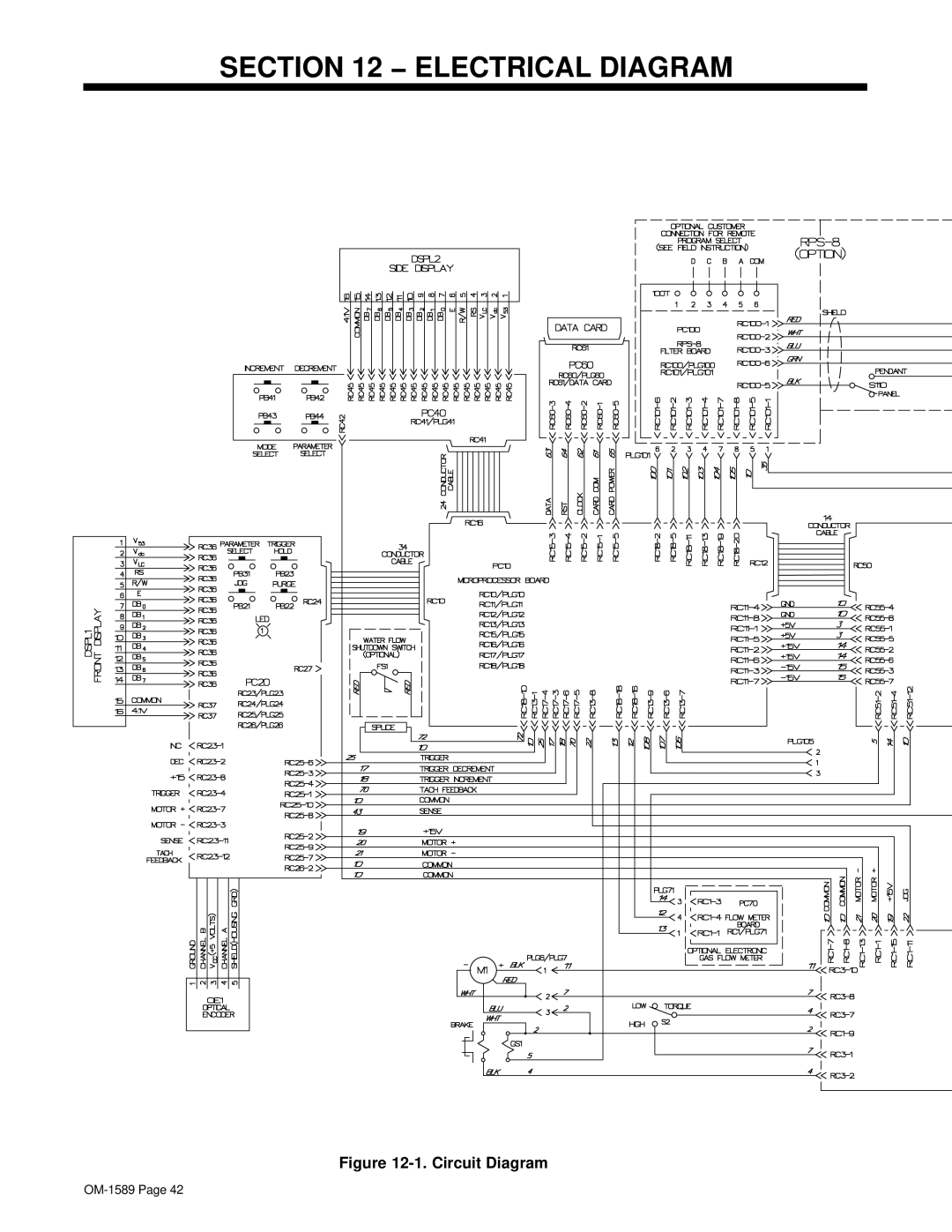 Miller Electric OM-1589 manual Electrical Diagram, Circuit Diagram 