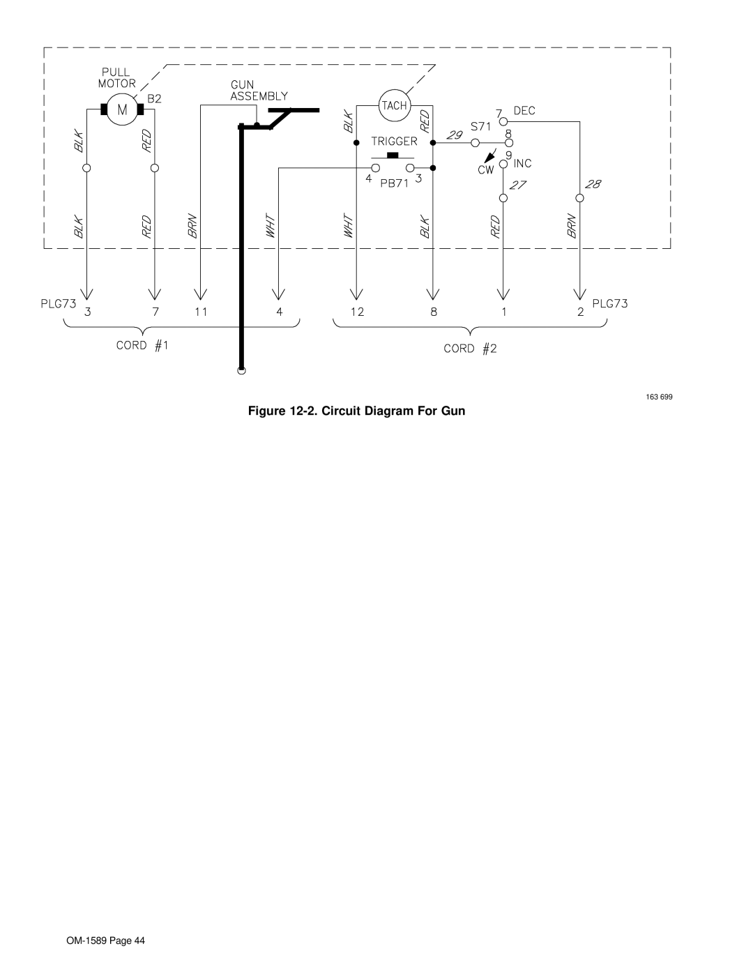 Miller Electric OM-1589 manual Circuit Diagram For Gun 