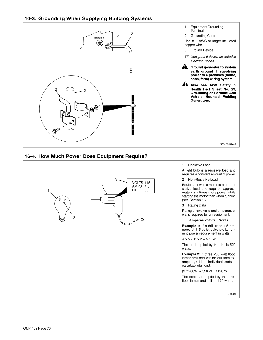 Miller Electric OM-4409 manual Grounding When Supplying Building Systems, How Much Power Does Equipment Require? 