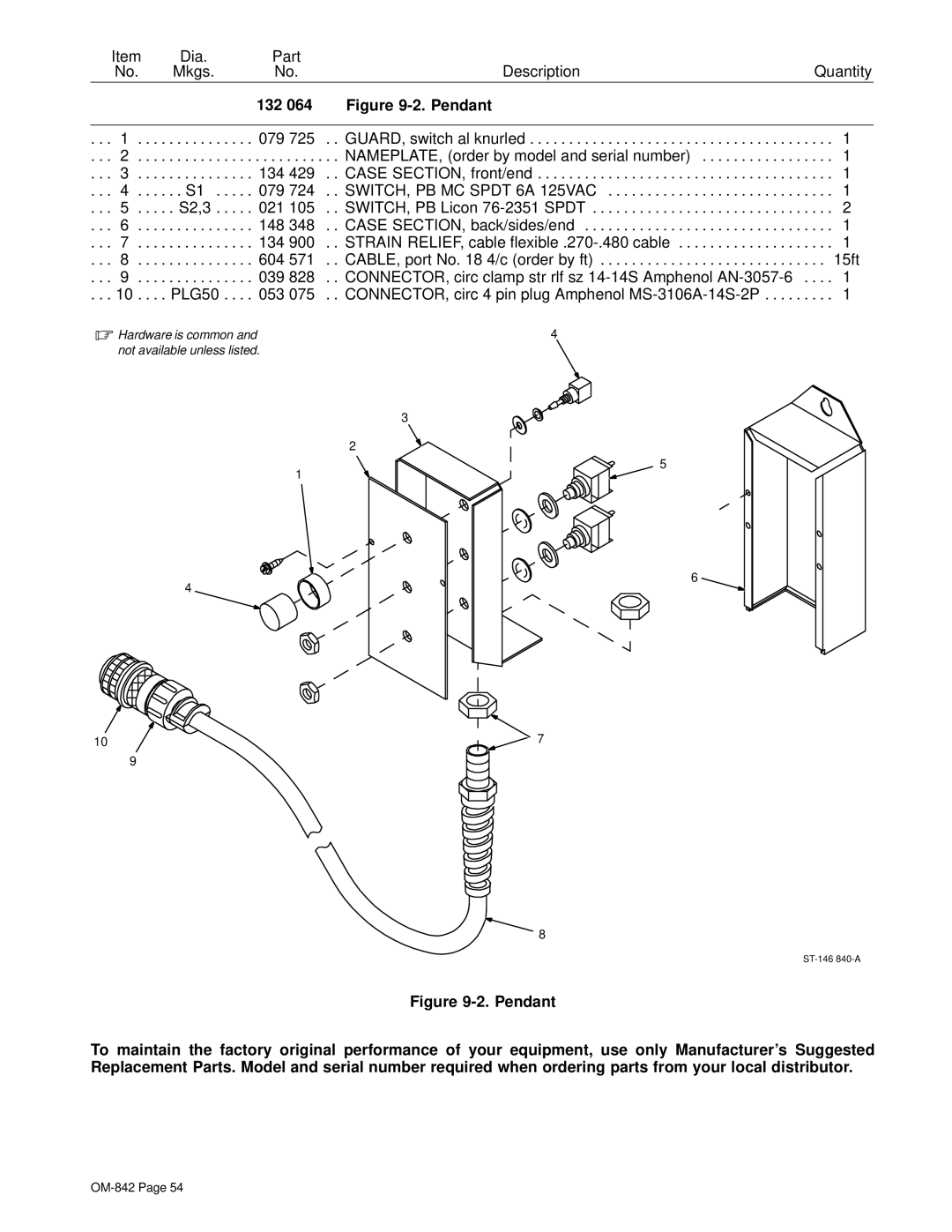 Miller Electric OM-842 manual 132 