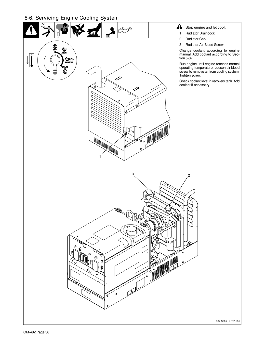 Miller Electric PipePro 304 manual Servicing Engine Cooling System 