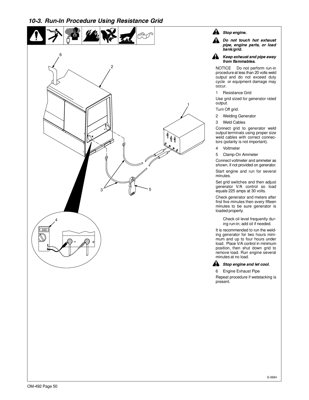 Miller Electric PipePro 304 manual Run-In Procedure Using Resistance Grid, From flammables 