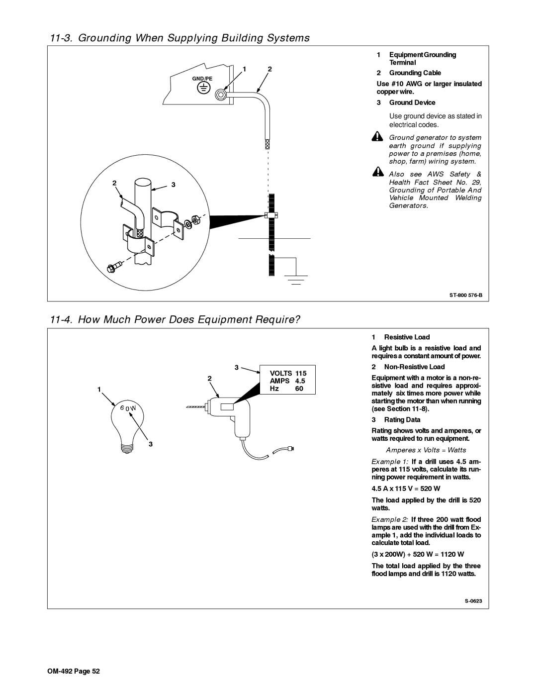 Miller Electric PipePro 304 manual Grounding When Supplying Building Systems, How Much Power Does Equipment Require? 