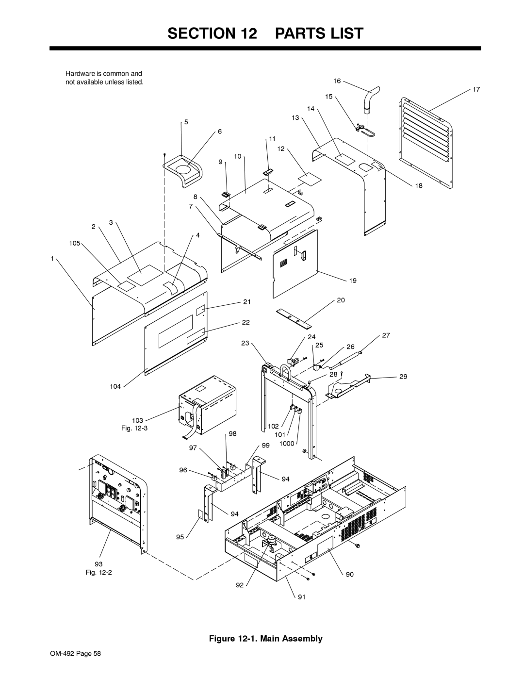 Miller Electric PipePro 304 manual Parts List, 105 104 102 