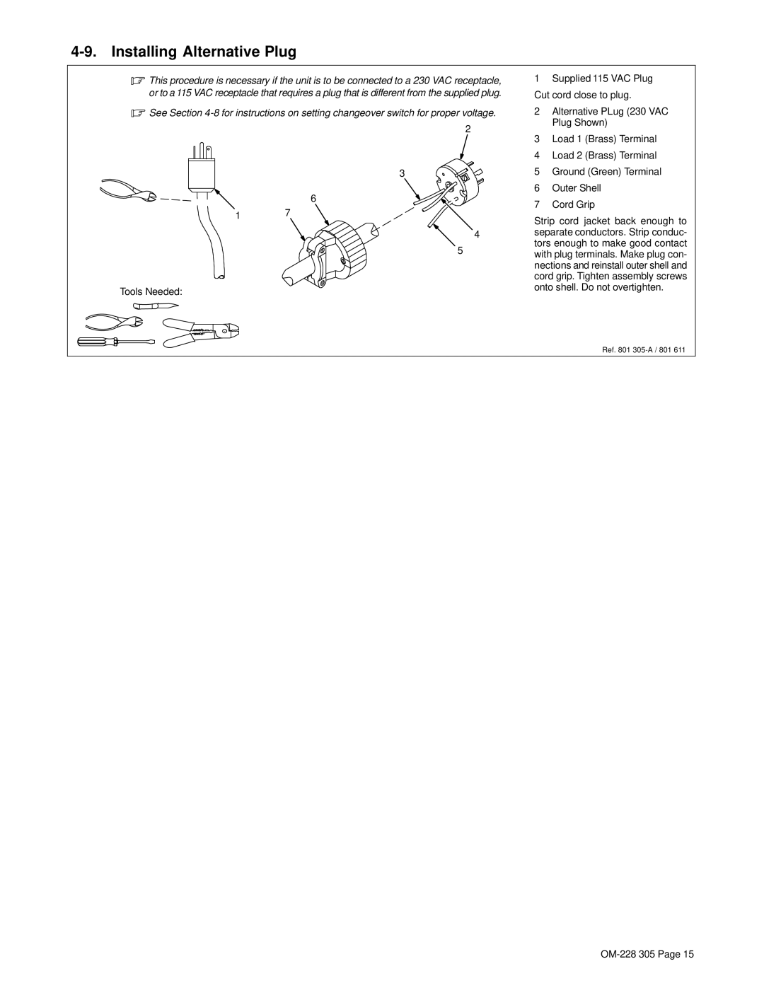 Miller Electric pmn warranty Installing Alternative Plug 