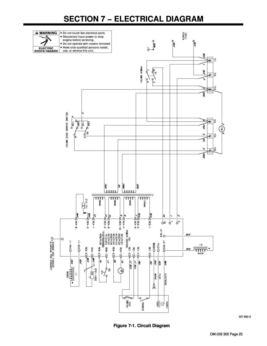 Miller Electric pmn warranty Electrical Diagram, 1. Circuit Diagram 