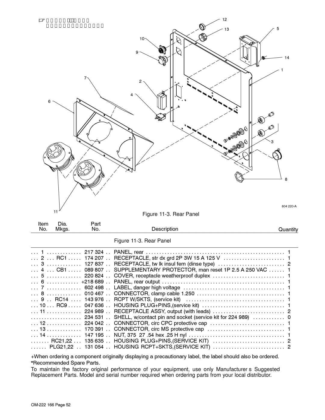 Miller Electric ProHeat 35 manual Rear Panel 