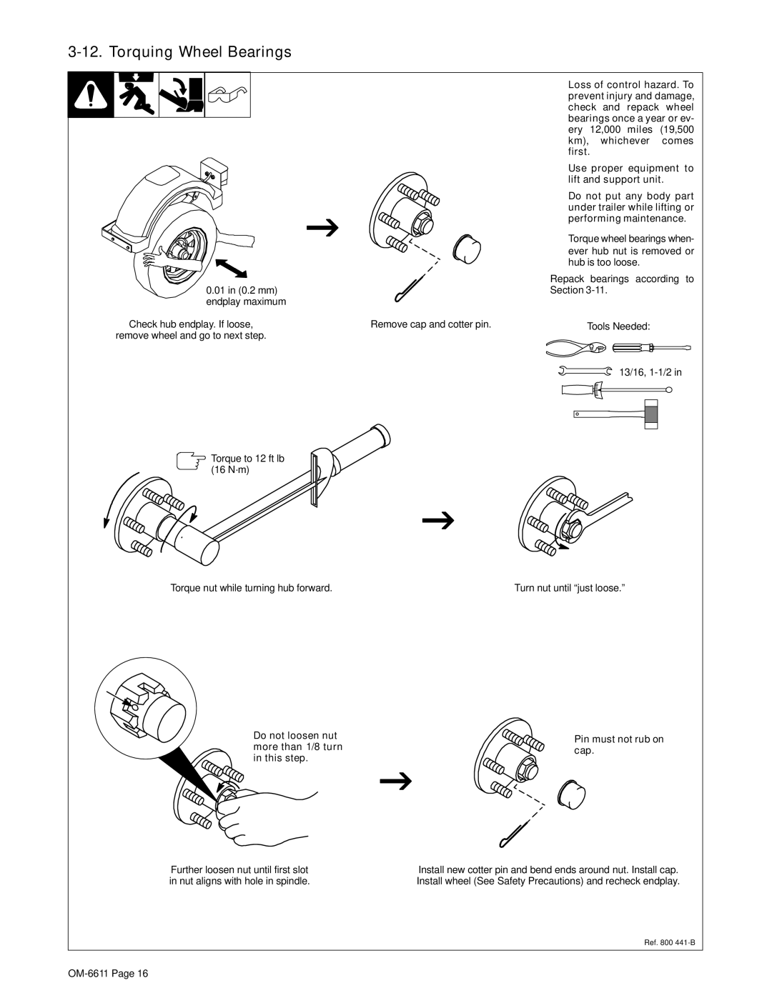 Miller Electric RCT-224 Trailer manual Torquing Wheel Bearings 