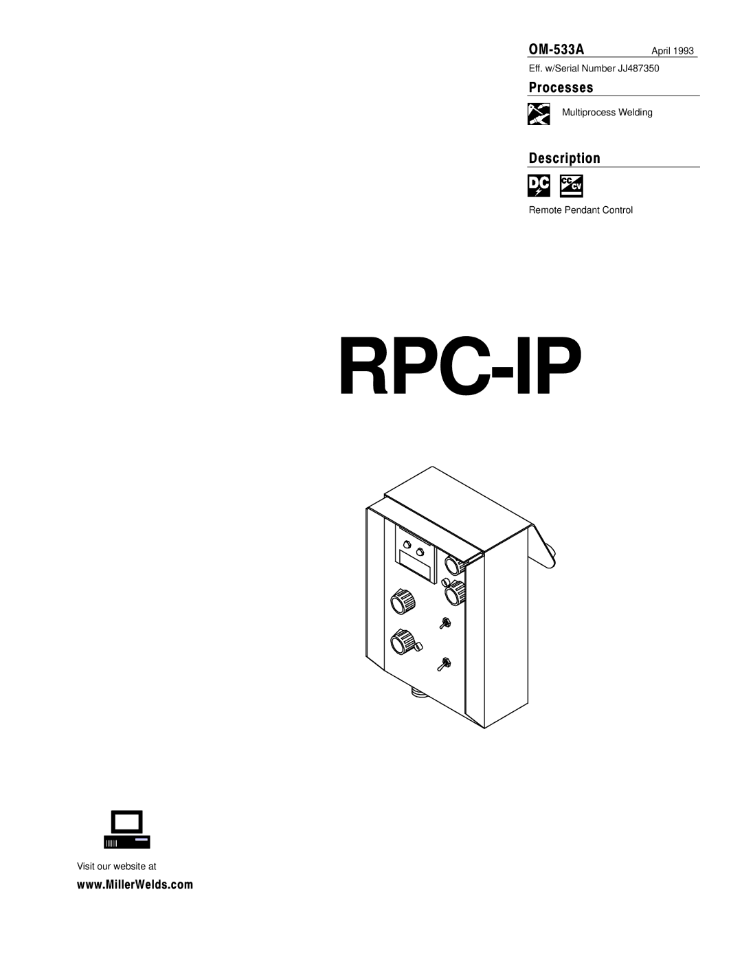 Miller Electric RPC-IP manual Rpc-Ip 