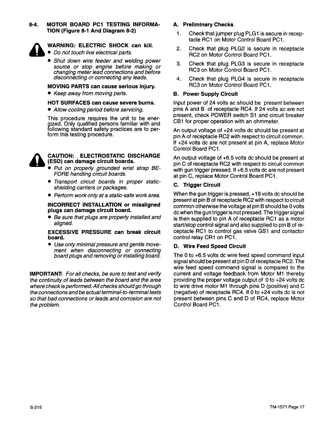 Miller Electric S-21E technical manual 