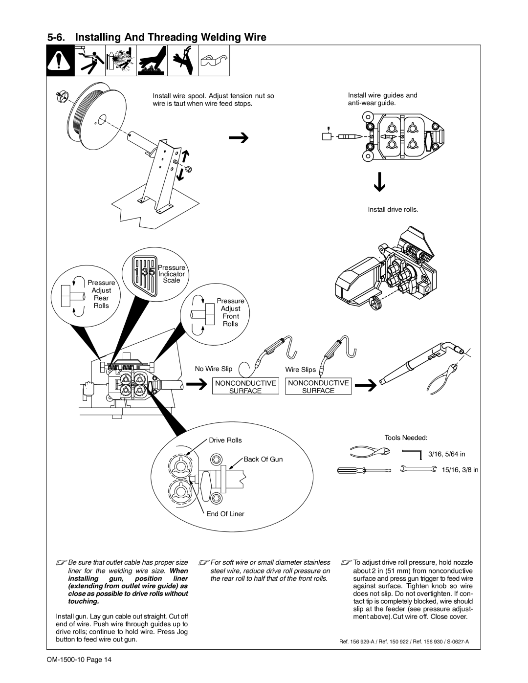 Miller Electric S-74S, S-74D manual Installing And Threading Welding Wire, Nonconductive Surface 