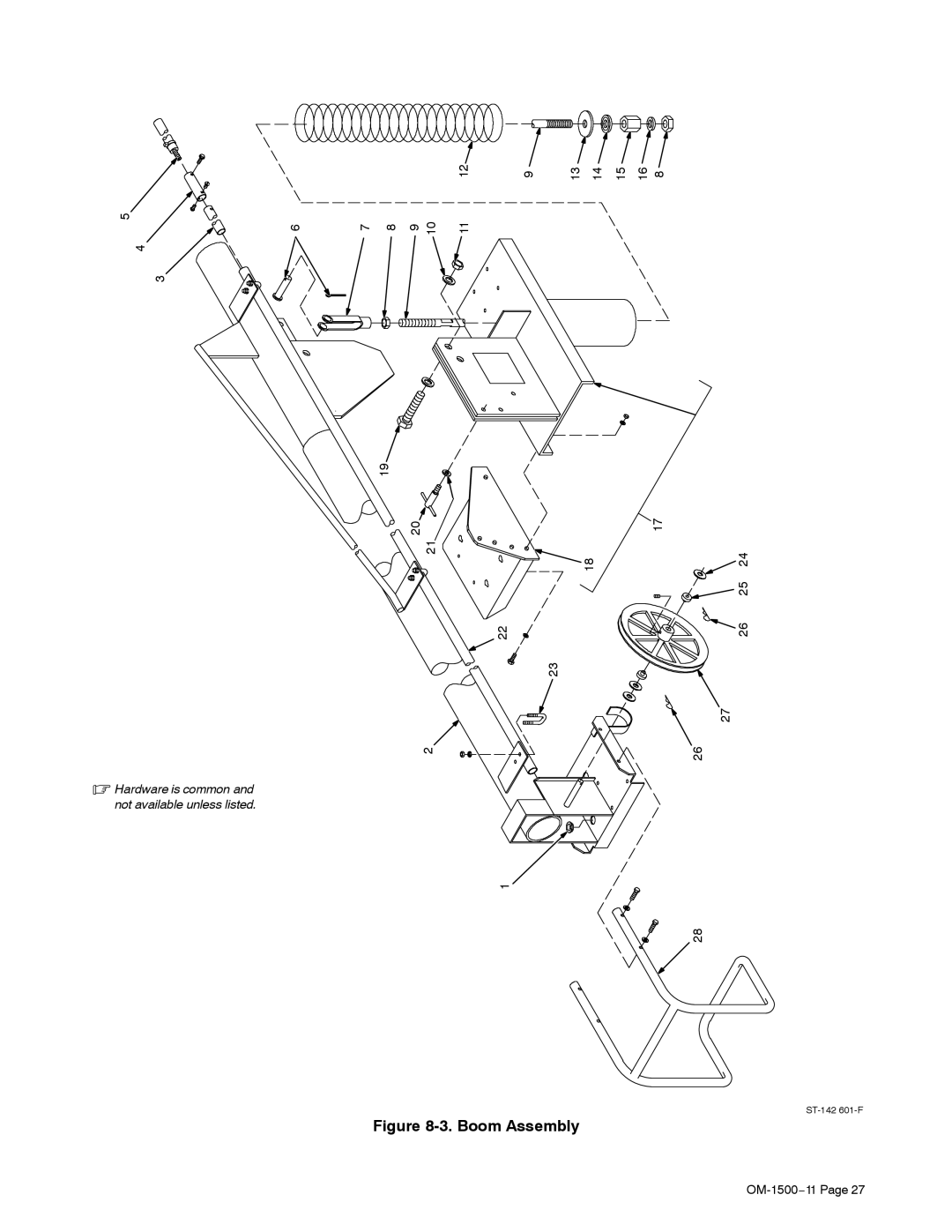 Miller Electric and SS-74D16, SS-74D12, SS-74S12, SS-74S16 manual Boom Assembly 