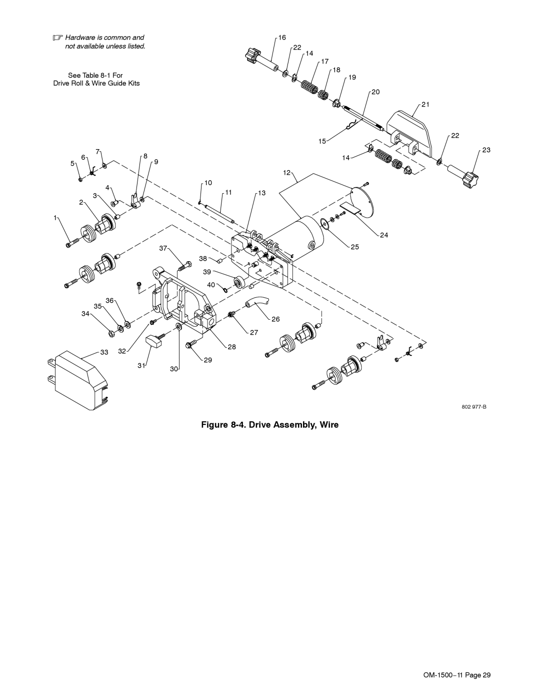 Miller Electric SS-74S12, SS-74D12, SS-74S16, and SS-74D16 manual Drive Assembly, Wire 