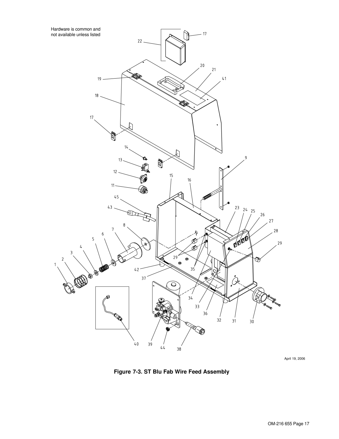 Miller Electric ST 44 Series owner manual ST Blu Fab Wire Feed Assembly 