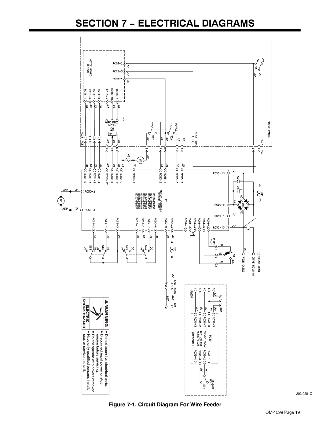 Miller Electric SuitCase 8VS manual Electrical Diagrams, Circuit Diagram For Wire Feeder 