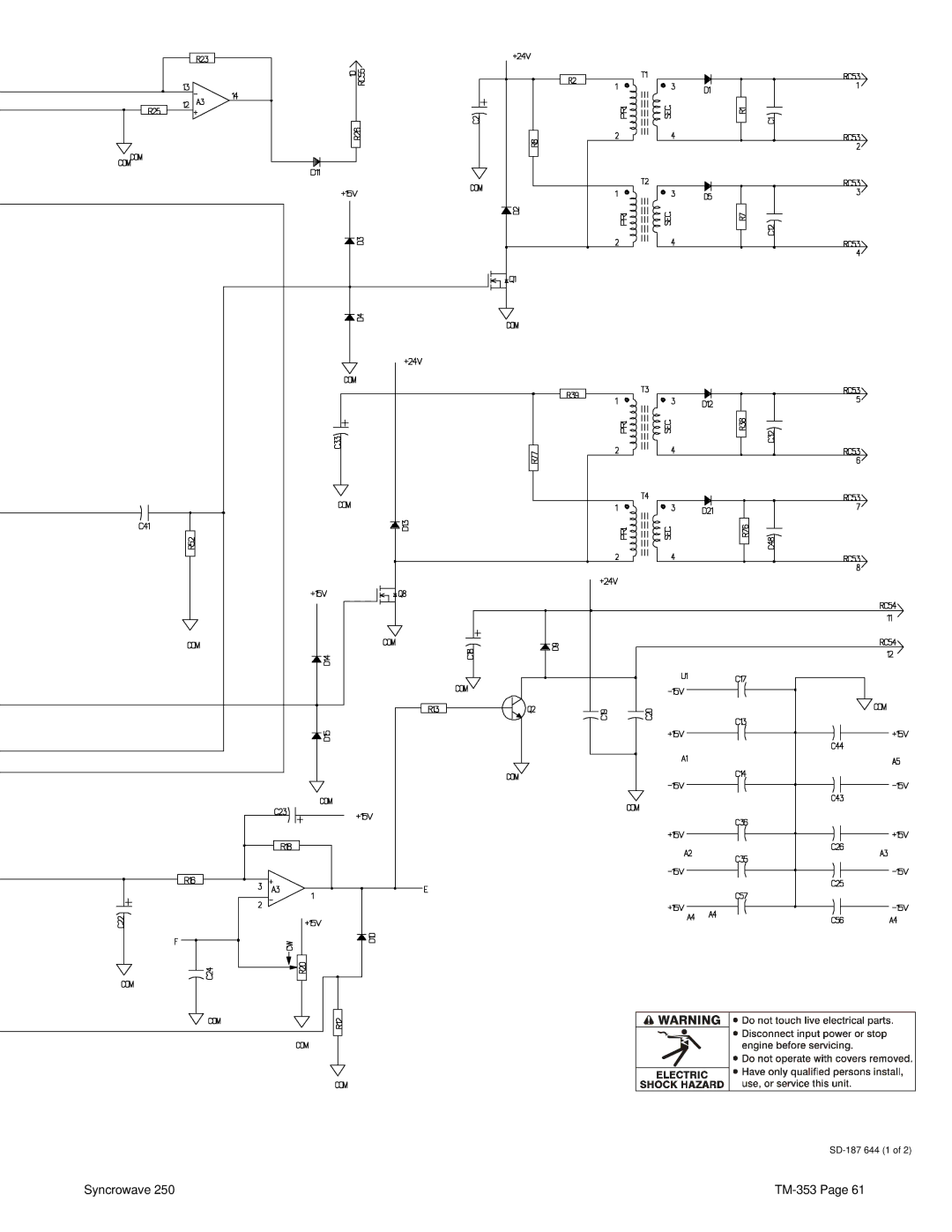 Miller Electric TM-353E manual SD-187 644 1 