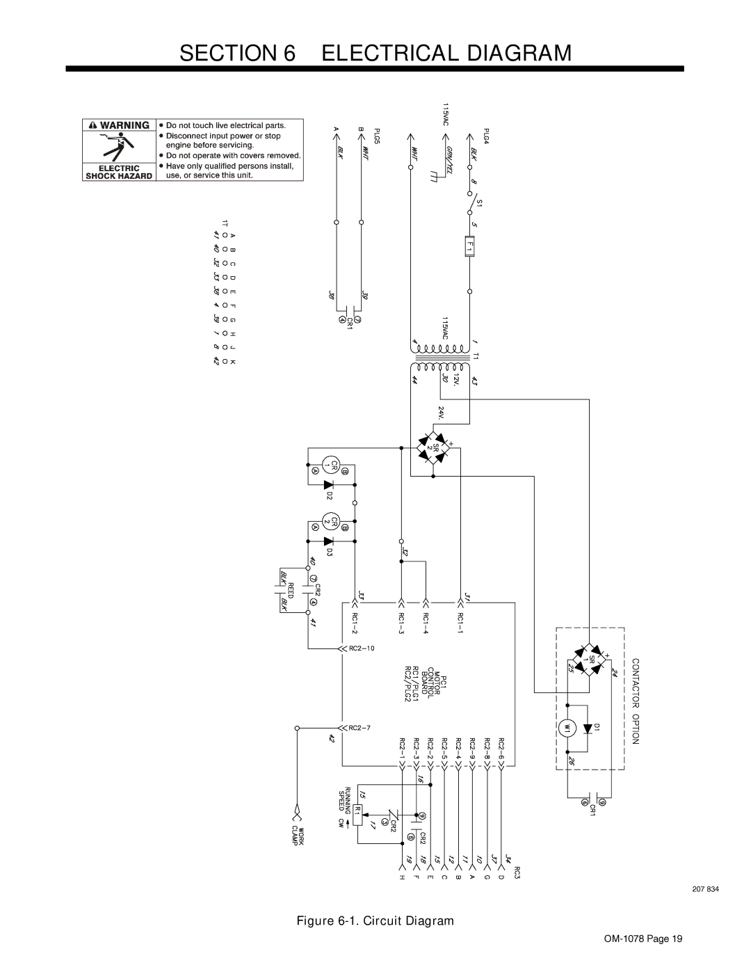 Miller Electric WC-115A manual Electrical Diagram, Circuit Diagram 