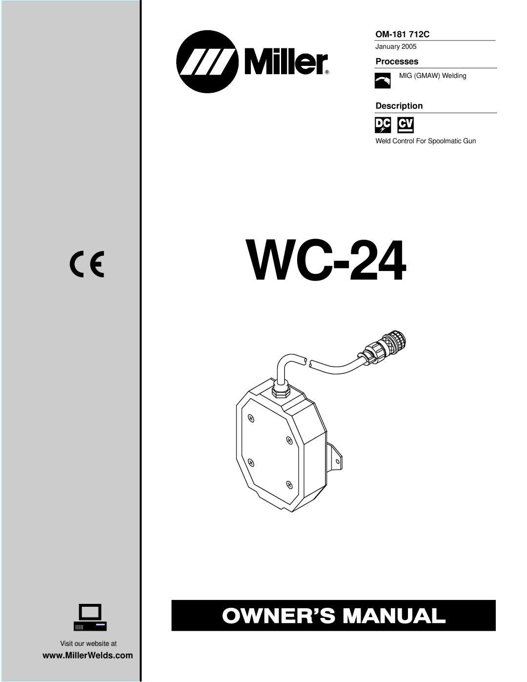 Miller Electric WC-24 manual OM-181 712C, Processes, Description 