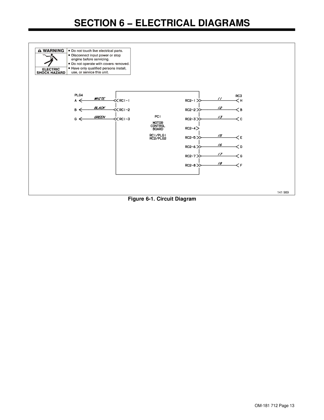 Miller Electric WC-24 manual Electrical Diagrams, Circuit Diagram 