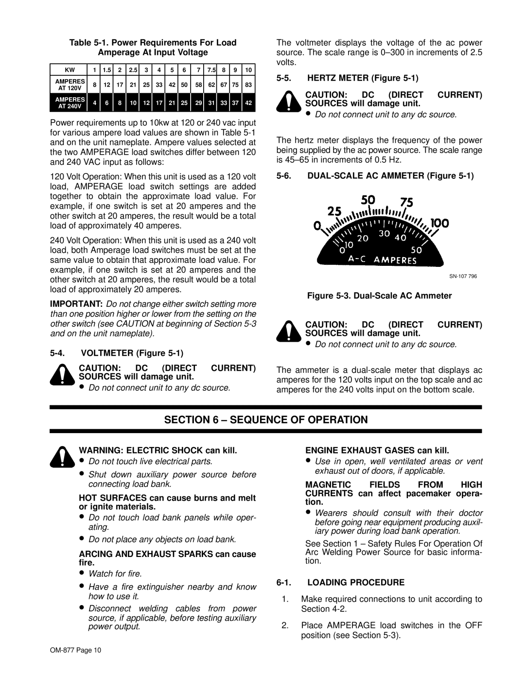 Miller Electric wire feeder owner manual Sequence of Operation, Loading Procedure 