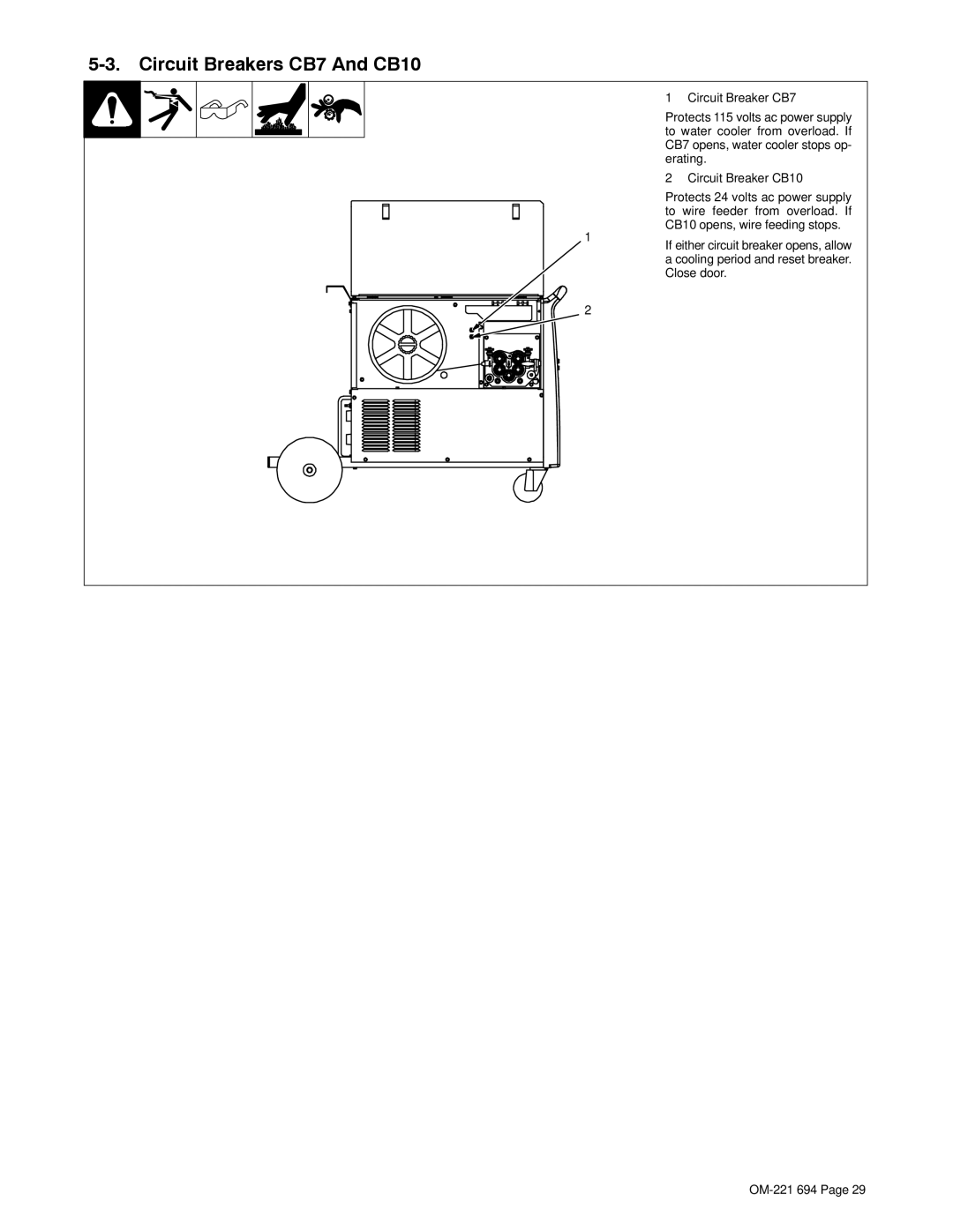 Miller Electric XMC 4000 manual Circuit Breakers CB7 And CB10 