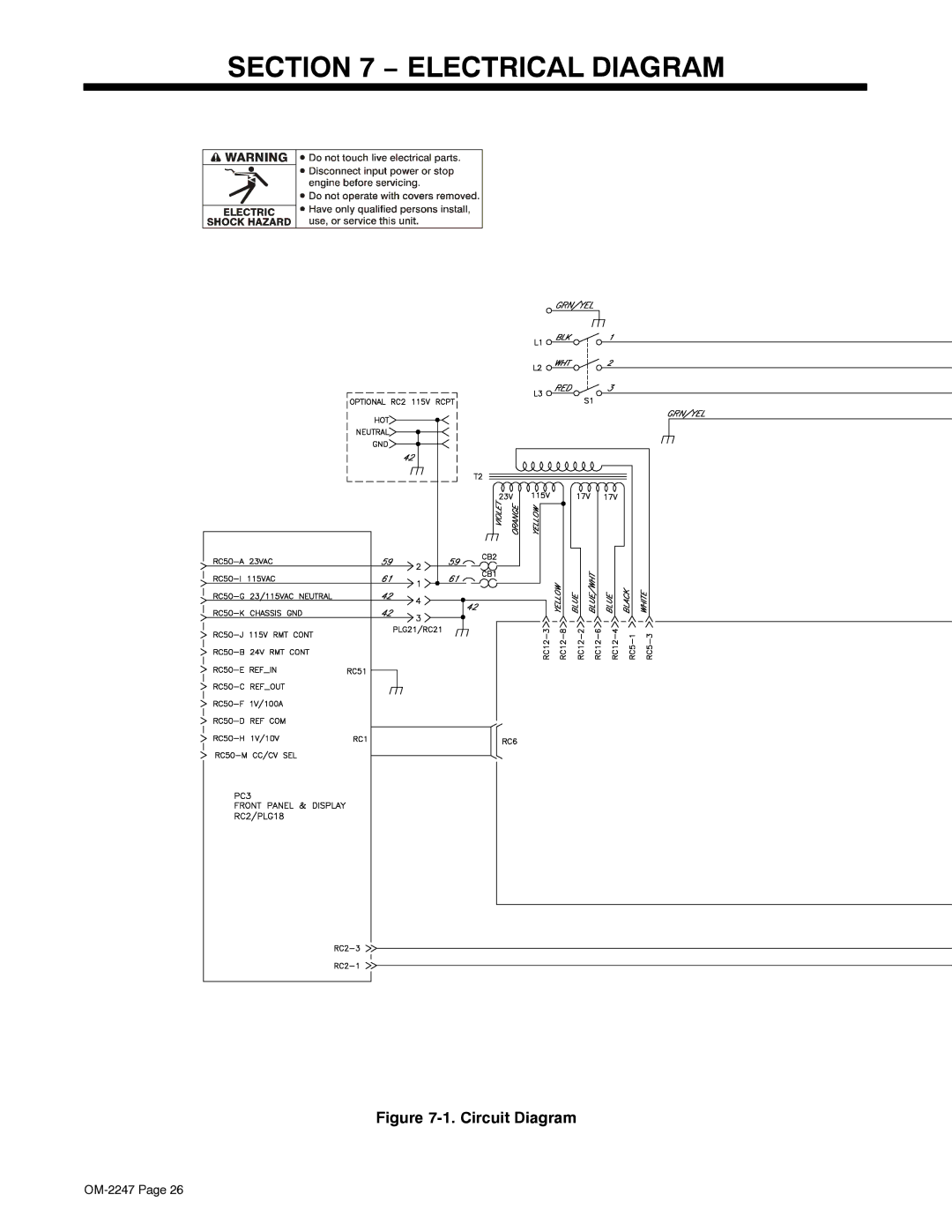 Miller Electric XMT 350 CC/CV manual Electrical Diagram, Circuit Diagram 