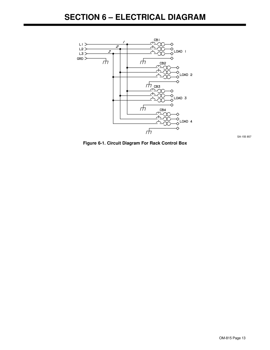 Miller Electric XMT 4-Rack manual Electrical Diagram, Circuit Diagram For Rack Control Box 