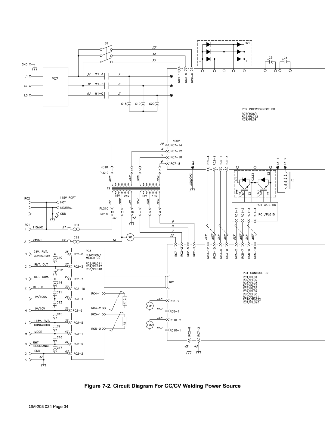 Miller Electric XMT 456CV, XMT 456 CC manual Circuit Diagram For CC/CV Welding Power Source 