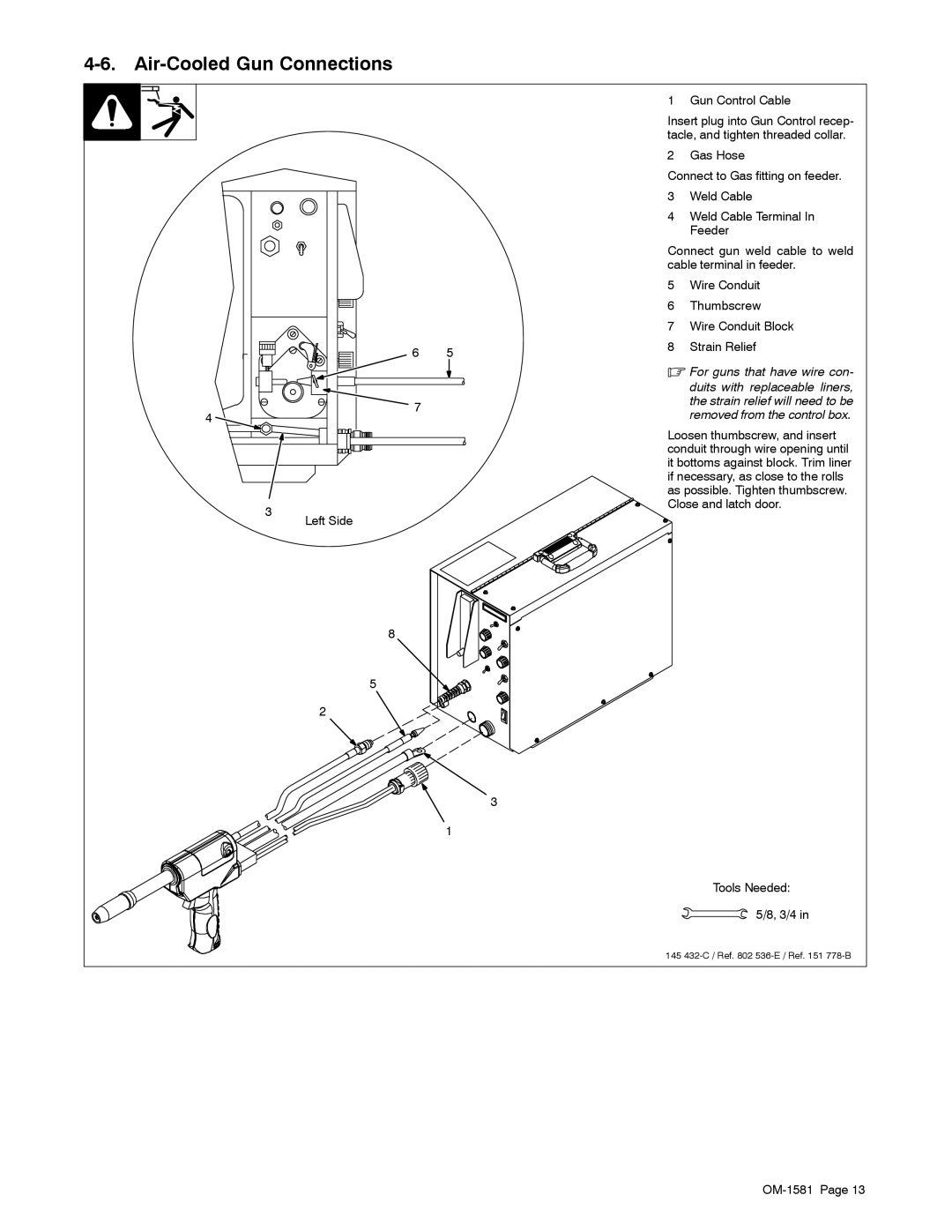 Miller Electric XR A, XR W manual Air-Cooled Gun Connections 