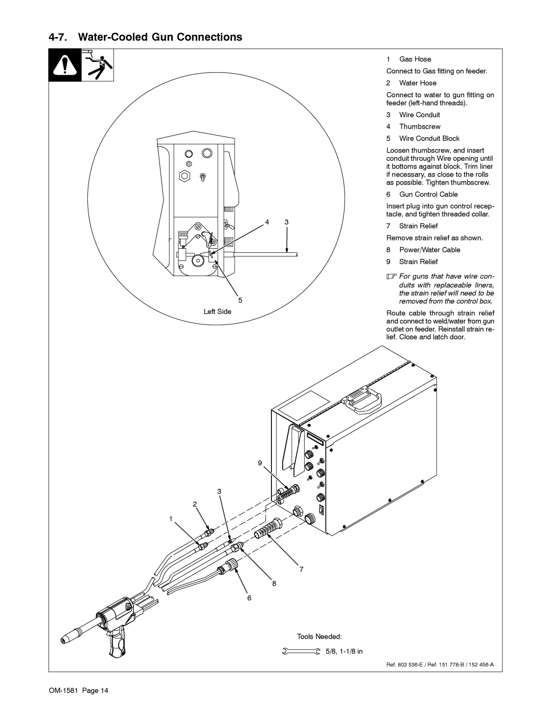 Miller Electric XR W, XR A manual Water-Cooled Gun Connections 