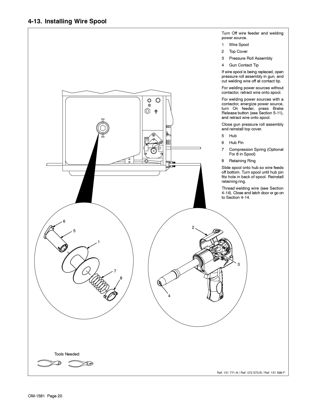 Miller Electric XR W, XR A manual Installing Wire Spool 