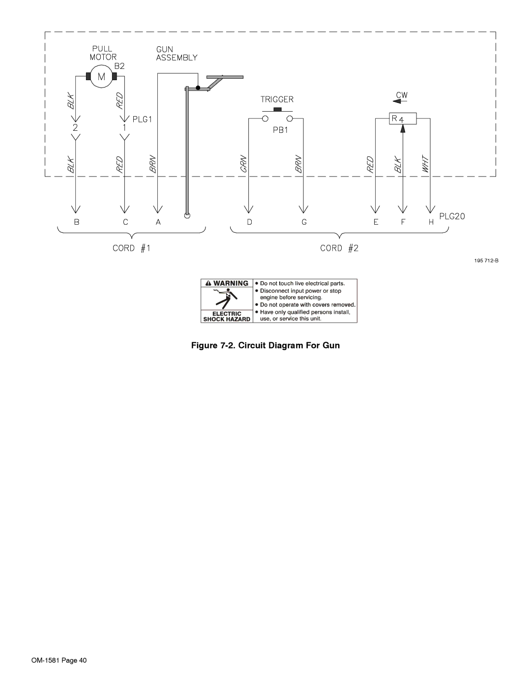 Miller Electric XR W, XR A manual Circuit Diagram For Gun 