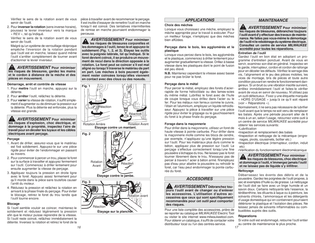 Milwaukee 1107-6 manual Accesoires 