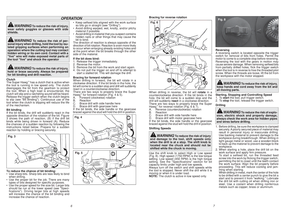 Milwaukee 1680-21, 1680-20 manual Operation 