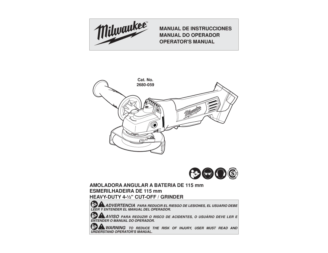 Milwaukee 2680-059 manual Manual DE Instrucciones Manual do Operador Operators Manual 