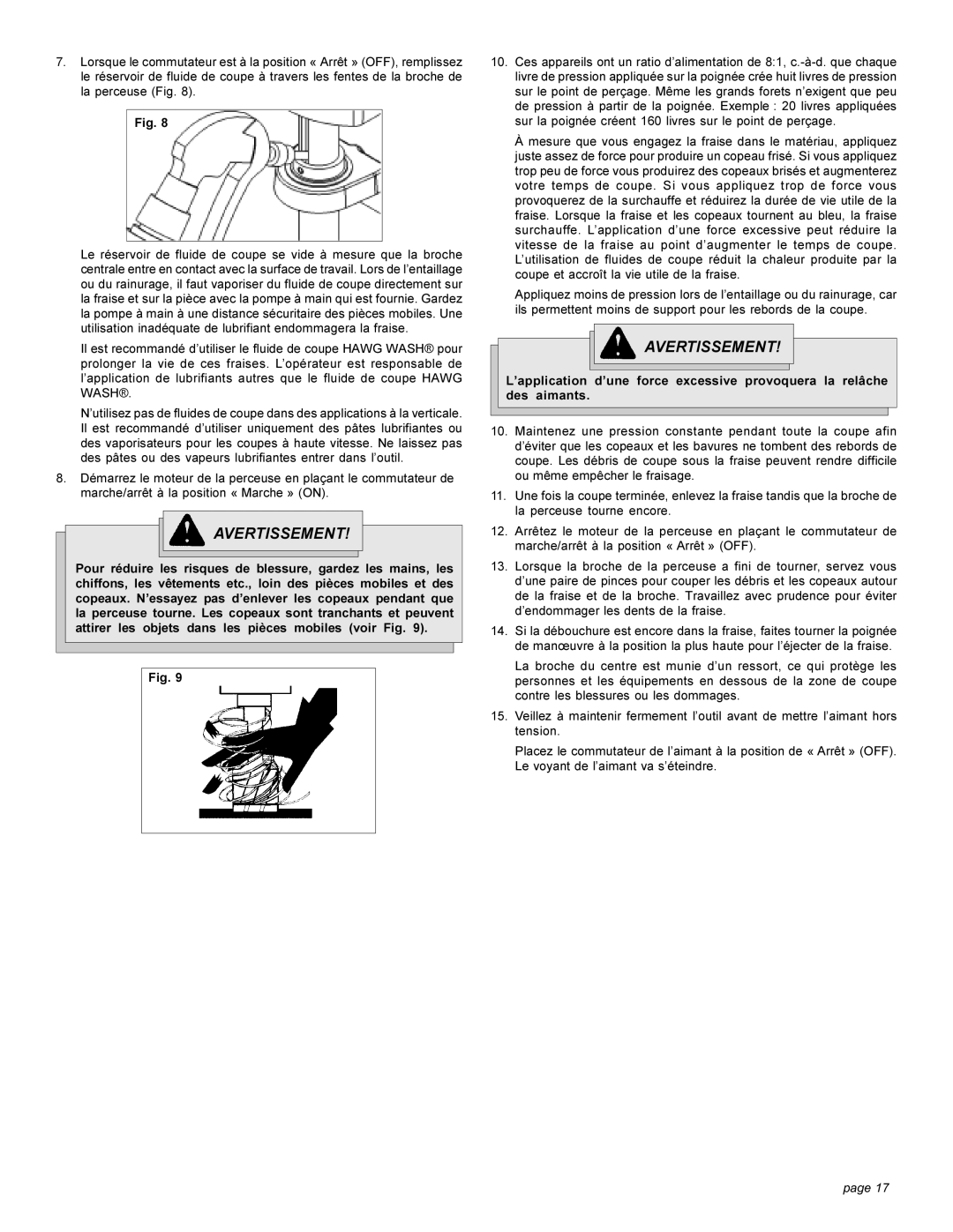 Milwaukee 4270-20 manual Avertissement 