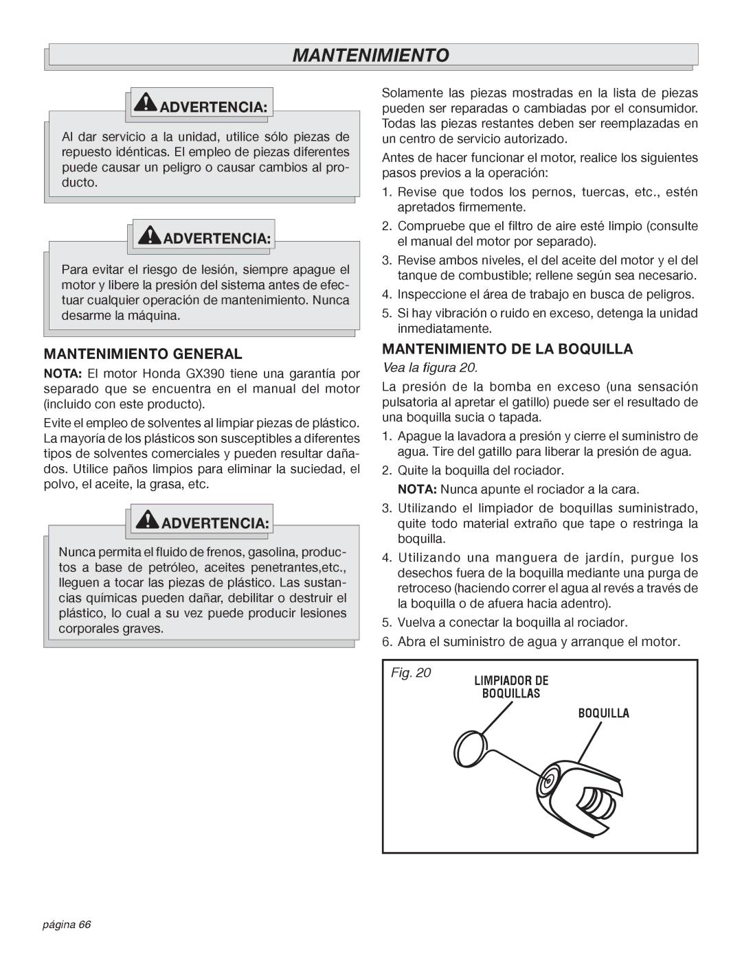 Milwaukee 4555-22 manual Mantenimiento General, Mantenimiento DE LA Boquilla 