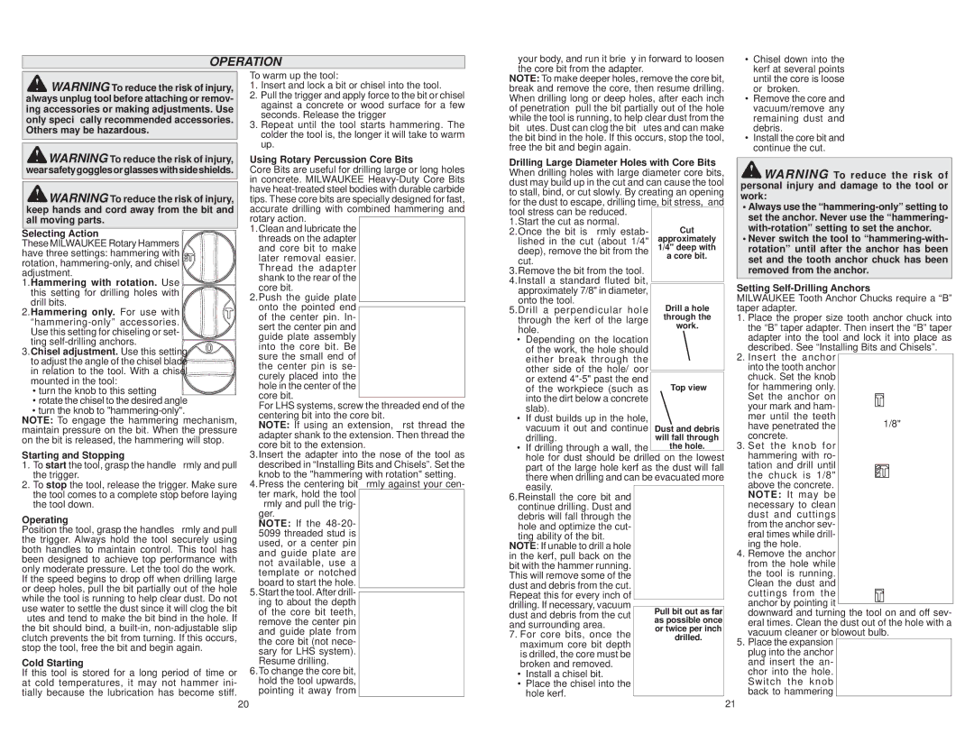 Milwaukee 5317-59A manual Operation 