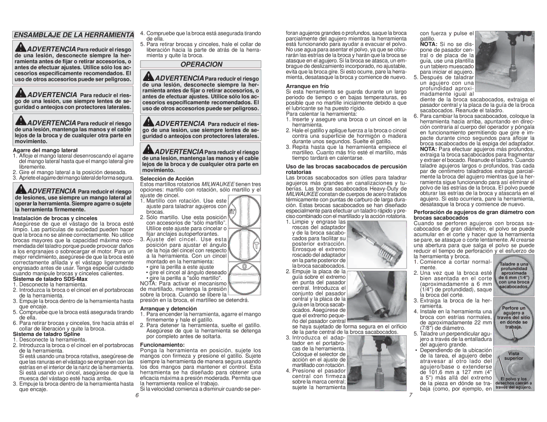 Milwaukee 5317-59A manual Ensamblaje DE LA Herramienta, Operacion 