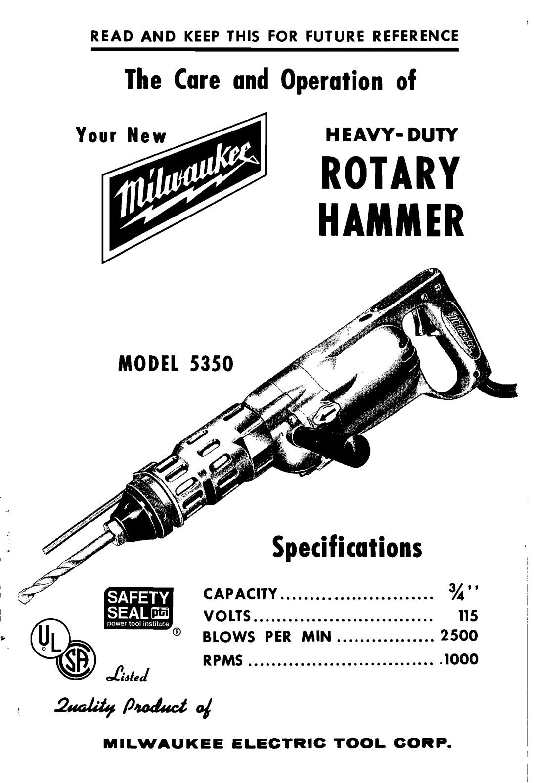 Milwaukee 5350 manual 