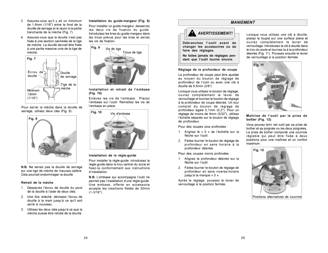 Milwaukee 5615 manual Maniement 