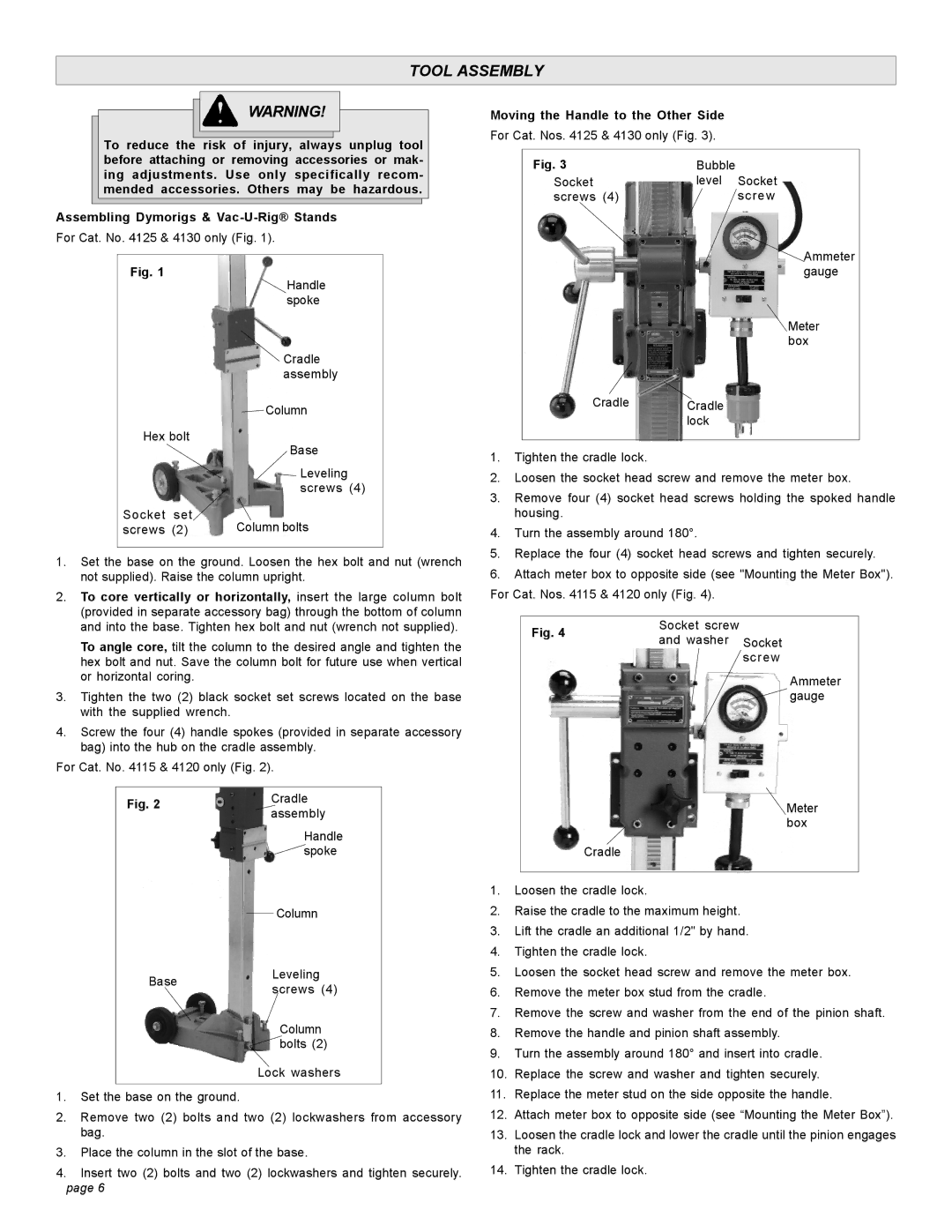 Milwaukee 4097-20 15A, 58-14-3005d9, 4125, 4092-20 15A, 4120, 4094 20A, 4115 Tool Assembly, Moving the Handle to the Other Side 