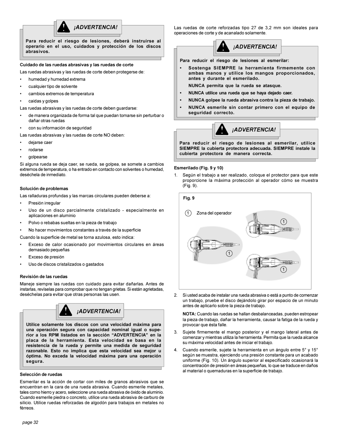 Milwaukee 6081-20, 6086-20, 6082-20, 6080-20, 6088-20, 6089-20 manual Solución de problemas, Revisión de las ruedas 