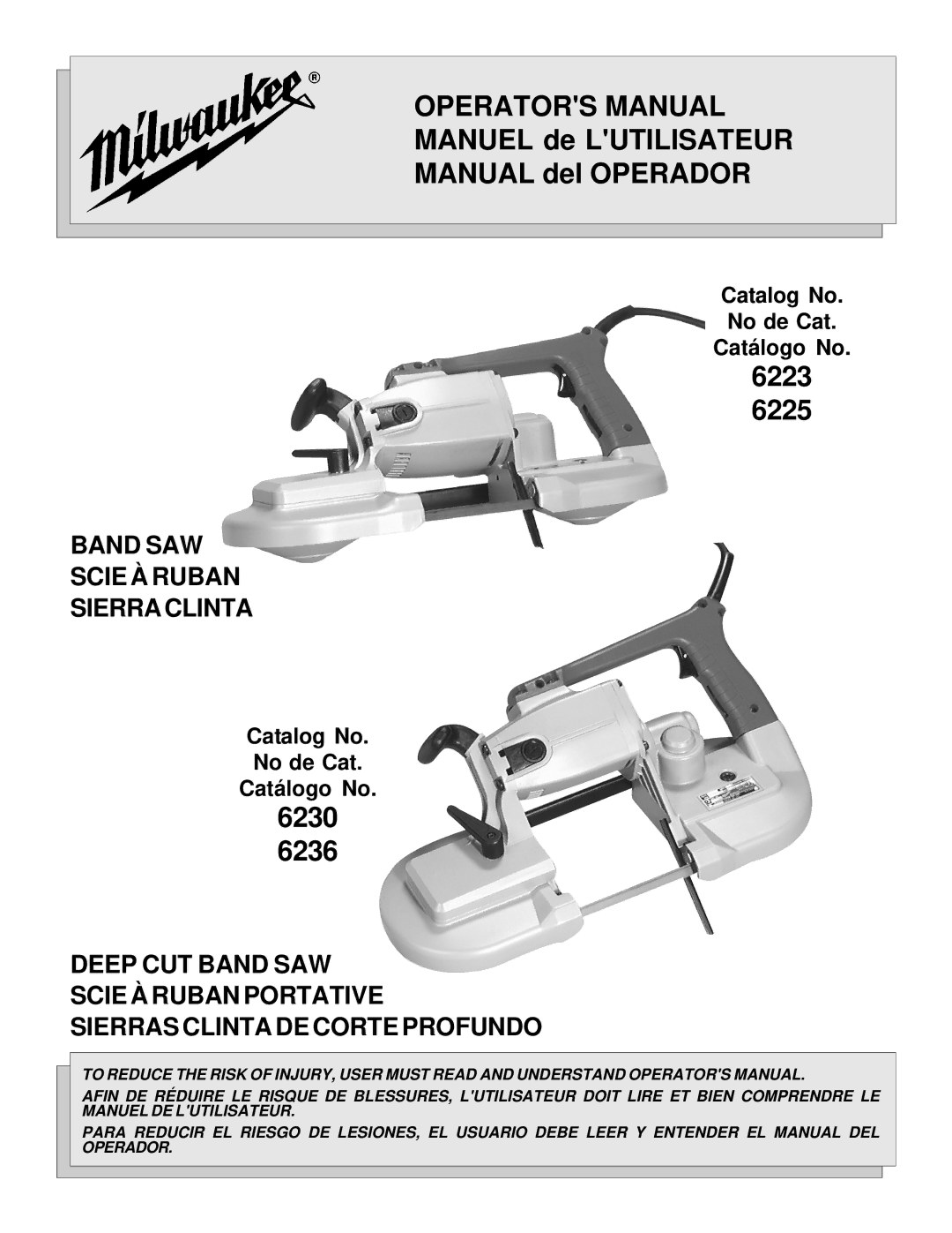 Milwaukee 6223 manual Operators Manual 